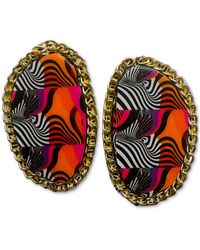 Swanky Designs - Zia Chain Studs Statement Earrings - Lyst