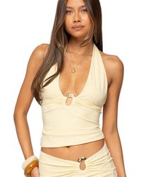 Edikted - Billey Metal Ring Halter Top - Lyst