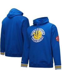 Mitchell & Ness - Golden State Warriors Chainstitch Applique Vintage Heavyweight Pullover Hoodie - Lyst