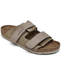 Birkenstock - Uji Nubuck Suede Leather Two-strap Slip-on Sandals From Finish Line - Lyst