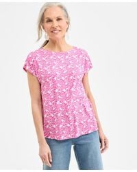 Style & Co. - Petite Mini Milo Leaves Relaxed T-shirt - Lyst