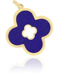 The Lovery - Lapis Clover Cut Out Charm 14k Gold - Lyst