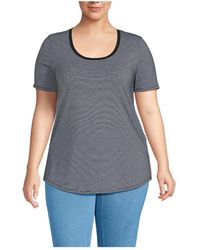 Lands' End - Plus Size Short Sleeve Power Performance Scoop Neck Curved Hem Tunic Tee - Lyst