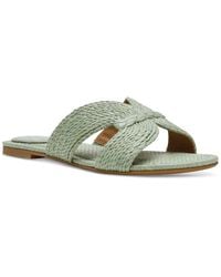 Dolce Vita - Geeya Raffia Criss Cross Strap Flat Slide Sandals - Lyst