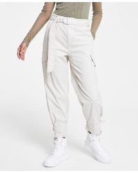 DKNY - Belted Mixed Media Cargo Pants - Lyst