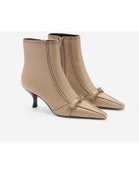 Mango - Bow And Decorative Stitching Leather Boots - Lyst