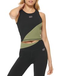DKNY - Colorblocked Cropped Tank Top - Lyst