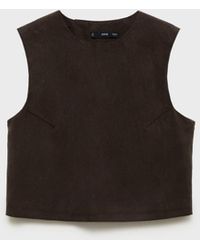 Mango - Back Buttons Detail Lyocell Top - Lyst