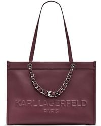 Karl Lagerfeld - Savoie Large Leather Tote Bag - Lyst
