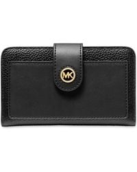 Michael Kors - Michael Charm Medium Tab Pocket Leather Bifold Wallet - Lyst