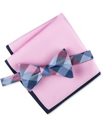 Tommy Hilfiger - Buffalo Check Bow Tie & Solid Pocket Square Set - Lyst