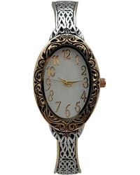 Olivia Pratt - Oval Face Elegant Textured Bangle Watch - Lyst