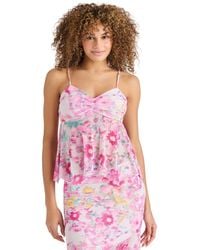 Steve Madden - Floral-print Handkerchief-hem Sleeveless Top - Lyst