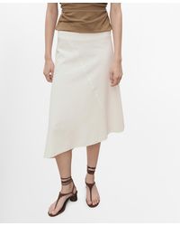 Mango - Asymmetrical Cotton Midi Skirt - Lyst