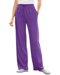 Woman Within - Within Tall Sport Knit Straight-leg Pull-on Pants - Lyst