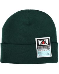 HUNTER - Ribbed Knitted Green Beanie Hat - Lyst