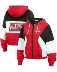 WEAR by Erin Andrews - Red Atlanta Falcons Color Block Full-zip Windbreaker Jacket - Lyst