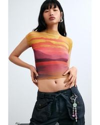 Desigual - Short-Sleeved High Neck Blouse, Polyester - Lyst