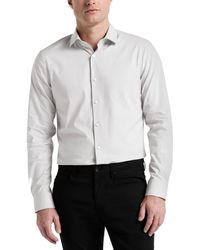 Perry Ellis - Slim Fit Long Sleeve Button-front Dobby Cotton Shirt - Lyst