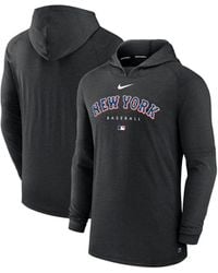 Men's Atlanta Braves Nike Heather Navy Authentic Collection Early Work  Tri-Blend Performance Pullover Hoodie