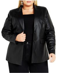 City Chic - Plus Size Fallon Faux Leather Jacket - Lyst