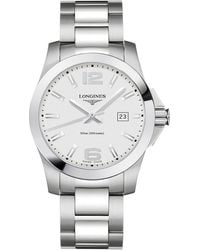 Longines - Swiss Conquest Stainless Steel Bracelet Watch 41mm - Lyst