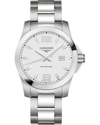 Longines - Swiss Conquest Stainless Steel Bracelet Watch 41mm - Lyst