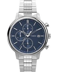 Timex - Analog Silver-tone Stainless Steel Watch - Lyst