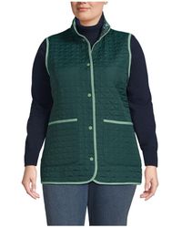 Lands' End - Plus Size Insulated Reversible Barn Vest - Lyst