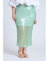 Eloquii - Plus Size Semi Sheer Sequin Midi Skirt - Lyst