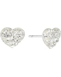 Macy's - 8mm Crystal Pave Heart Stud Earrings - Lyst