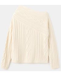 Mango - Braided Wool-blend Sweater - Lyst