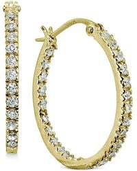 Giani Bernini - Small Cubic Zirconia In & Out Oval Hoop Earrings In 18k Gold-plated Sterling Silver, 0.6", Created For Macy's - Lyst