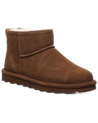 BEARPAW - Shorty Round Toe Suede Booties - Lyst