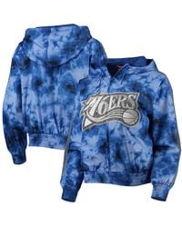 Mitchell & Ness - Philadelphia 76ers Galaxy Sublimated Windbreaker Pullover Full-zip Hoodie Jacket - Lyst