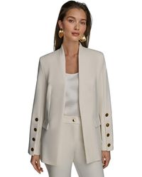 Donna Karan - Button Sleeve Blazer - Lyst