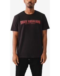 True Religion - Short Sleeve Relaxed Painted Horseshoe Tee - Lyst