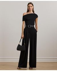 Ralph Lauren - Pleated Stretch Jersey Wide-leg Pants - Lyst