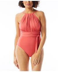 Coco Reef - Contours Belted High-neck One-piece Swimsuit - Lyst