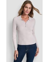 DKNY - Ribbed Long-sleeve Sweater - Lyst