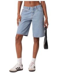 Edikted - Low Rise Bermuda Denim Carpenter Shorts - Lyst