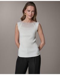 Donna Karan - Petite Crewneck Sleeveless Sweater Top - Lyst
