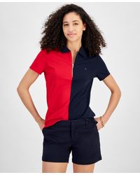 Tommy Hilfiger - Colorblock Zip-front Polo Shirt - Lyst