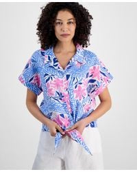 売れ筋商品|||チャータークラブ カットソー トップス レディース Petite Bhavana Multi Floral Print Linen Shirt, Exclusively at Macy's Neutral Combo Charter Club Petite Bhavana Multi Floral Print Linen Shirt