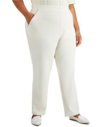 macys plus size white pants