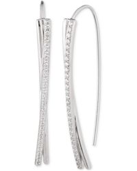 Ralph Lauren - Sterling Silver Cubic Zirconia Pave Threader Earrings - Lyst