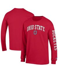 Champion - Ohio State Buckeyes Arch Over Logo 2-hit Long Sleeve T-shirt - Lyst