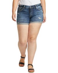 plus size silver shorts