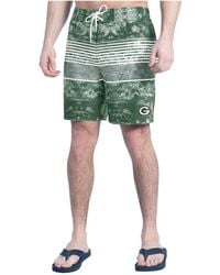 G-III 4Her by Carl Banks - Green/gray Green Bay Packers Horizon Volley Swim Shorts - Lyst