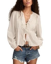 Lucky Brand - Long Sleeve Ruffle Flyaway Top - Lyst